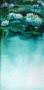 Nenufary błękitne, olej na płótnie, 50/120cm, 2014r.