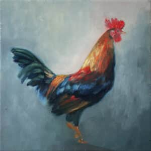 Kogut, 30/30 cm, olej na płótnie, 2013r.