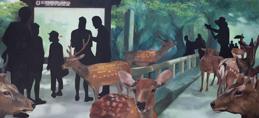 Pozostawieni posłańcy, 90/195 cm, olej na płótnie, 2021r.