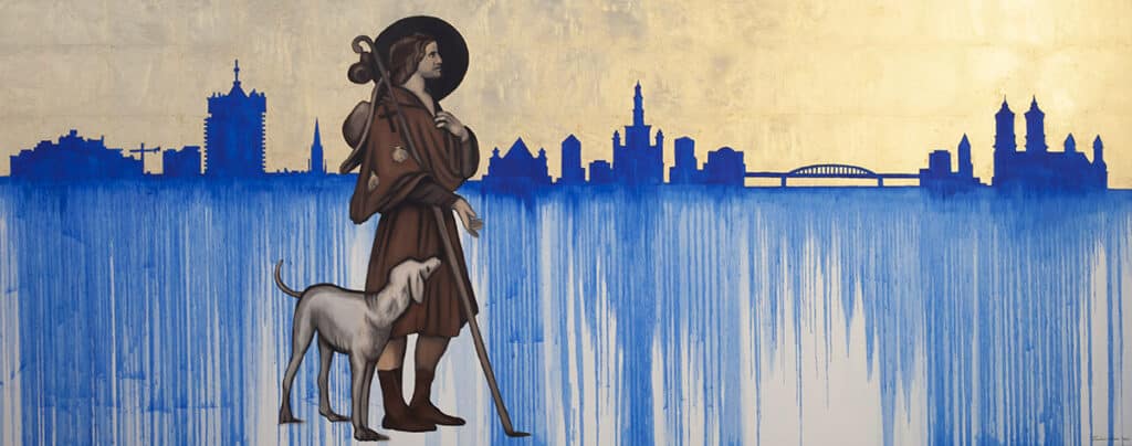 Św. Roch Poznań, 100/250 cm, olej na płótnie, 2020r.