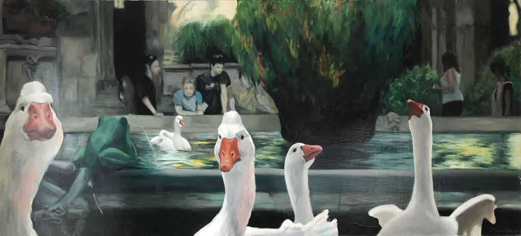 Trzynaście lat niewinności, 90/195 cm, olej na płótnie, 2016r.