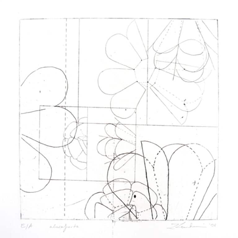 Nenufary 1, 20/20 cm, akwaforta, akwatinta, 2020r.