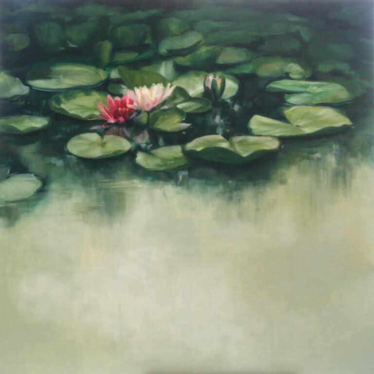 Nenufary białe, 150/150 cm, olej na płótnie, 2009r.