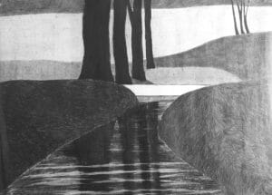 Praca plenerowa, grafit na papierze, 120/70 cm, 2003r.