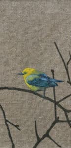 Ptaszek, 15/30 cm, olej na surowym płótnie, 2010r.