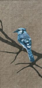 Ptaszek, 15/30 cm, olej na surowym płótnie, 2010r.