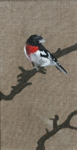 Ptaszek, 15/30 cm, olej na surowym płótnie, 2010r.