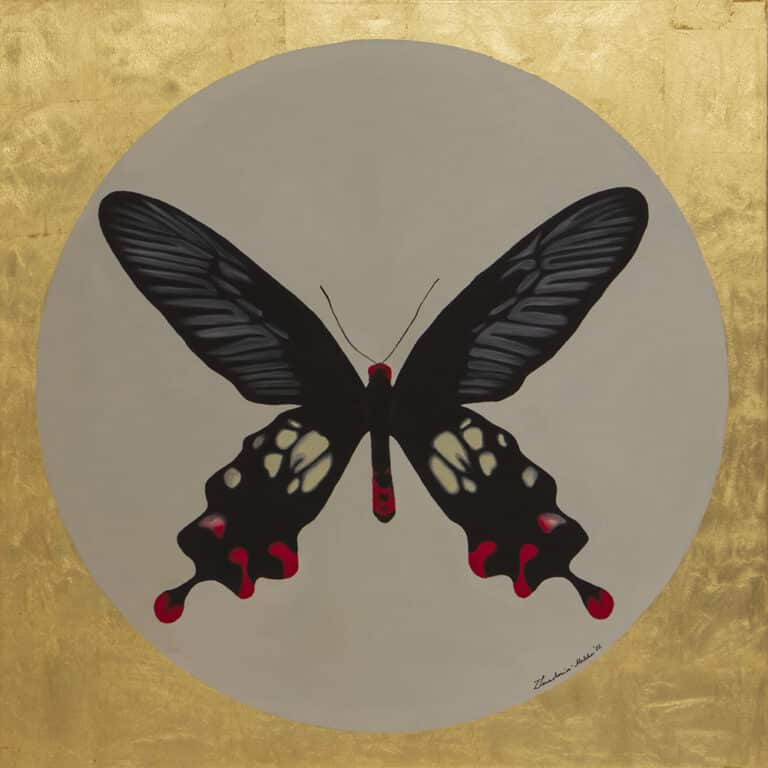 Losaria rhodifer, olej na płótnie, 90/90cm, 2022r.