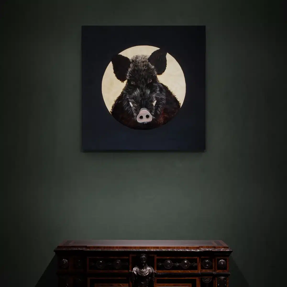 Dzik - obraz olejny - obrazek 2