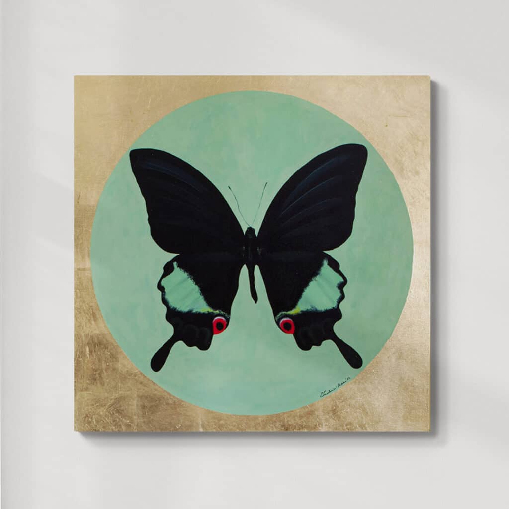 Motyl 10 | Papilio karna | olej na płótnie | 90x90 cm | 2022 | Zuzanna Lenartowicz-Malcher | obraz do kupienia