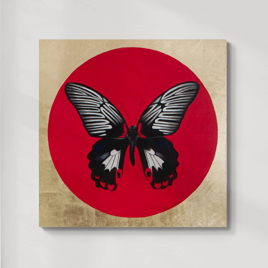 Motyl 4 | Papilio rumanzovia | olej na płótnie | 90x90 cm | 2022 | Zuzanna Lenartowicz-Malcher | obraz do kupienia