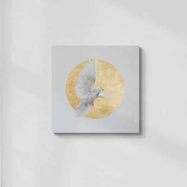 Symbole chrześcijaństwa. Gołębica | olej na płótnie | 60x60 cm | 2024 | Zuzanna Lenartowicz-Malcher