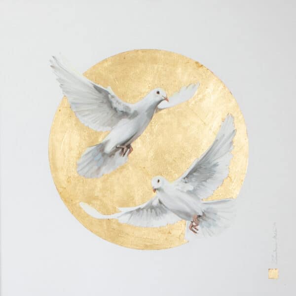 Symbole chrześcijaństwa. Ślubne gołąbki