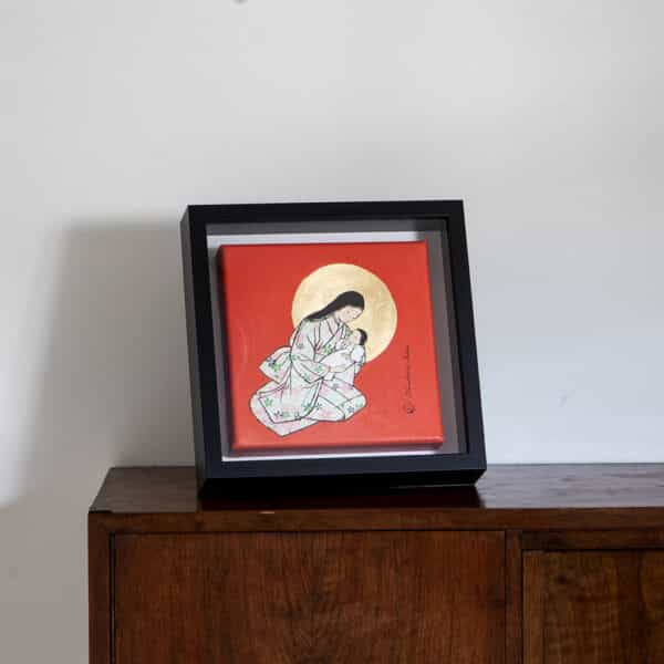 Madonna tokijska 1 na czerwonym tle - malarstwo olejne