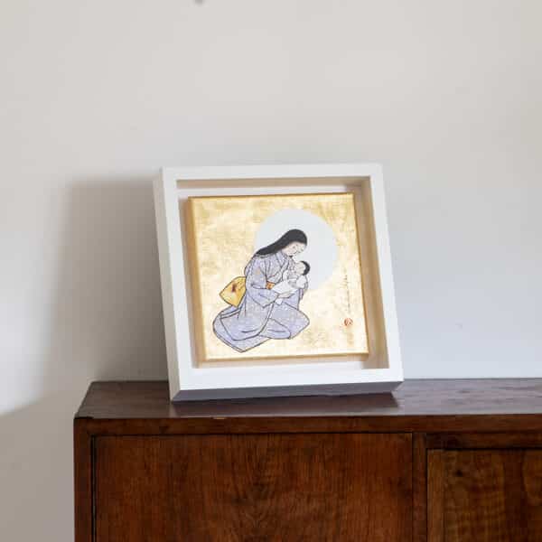 Madonna tokijska 8 na złotym tle - malarstwo olejne