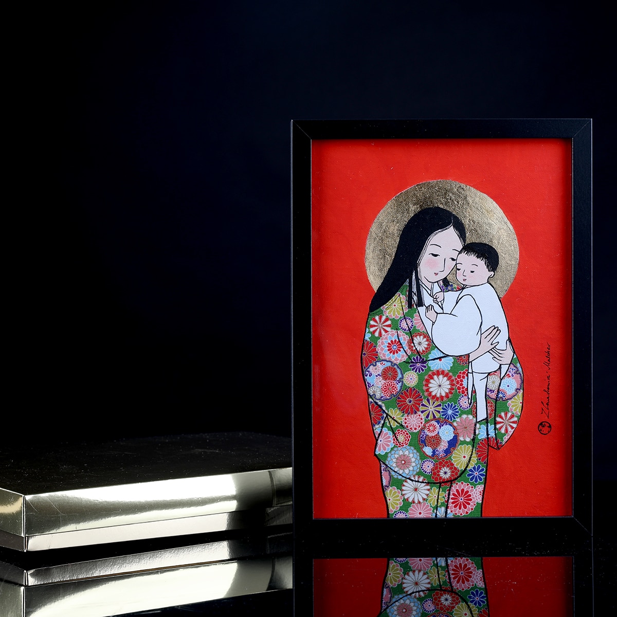 Madonna Japońska 3 - malarstwo akrylowe - obrazek 2