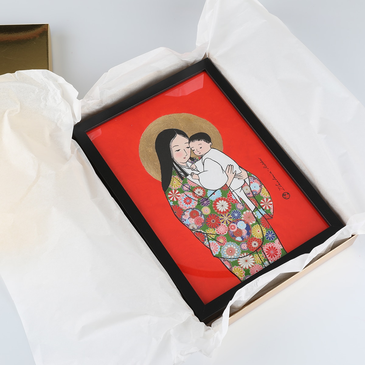 Madonna Japońska 3 - malarstwo akrylowe - obrazek 3