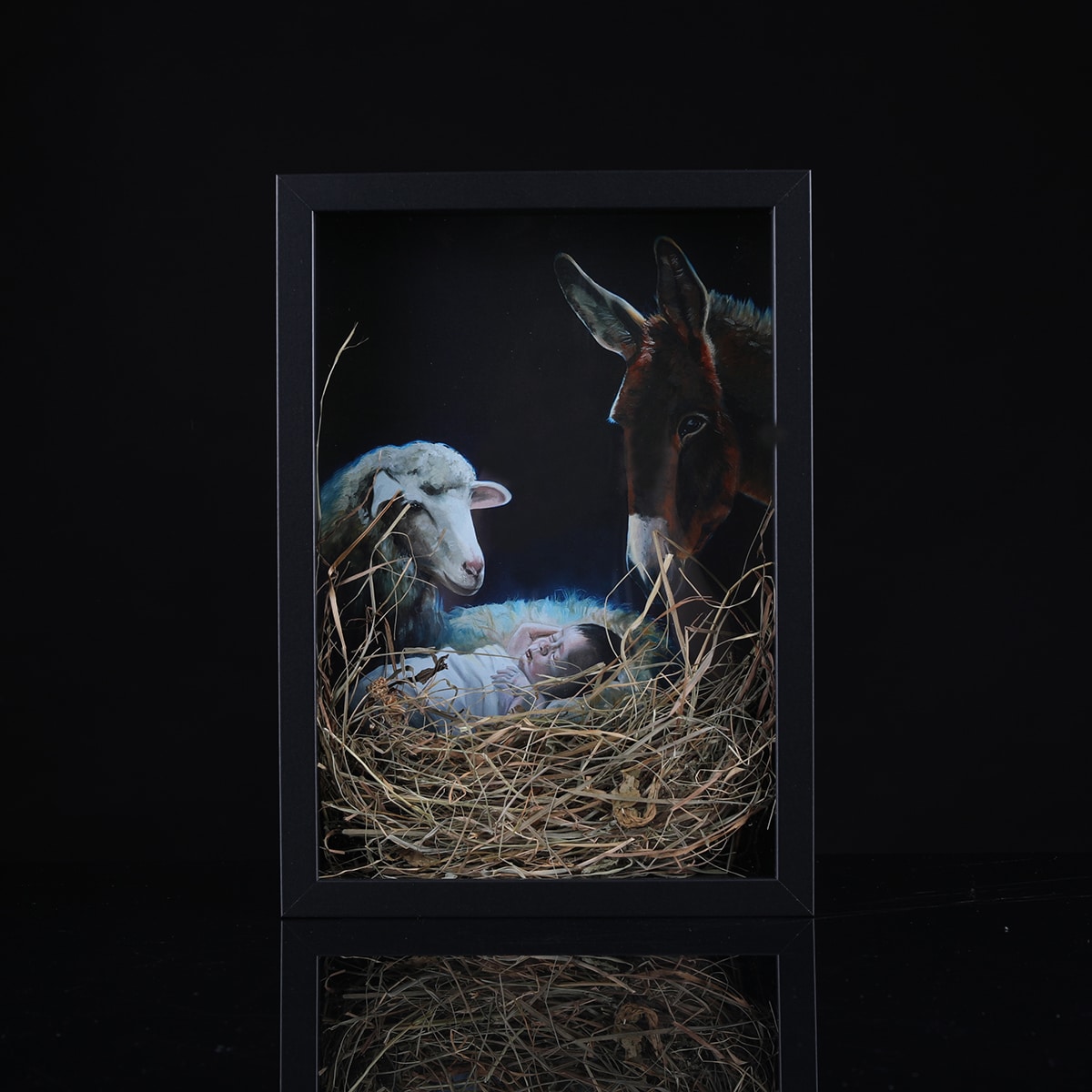 Szopka bożonarodzeniowa ,,Jezusek ze zwierzętami'' - obrazek 5