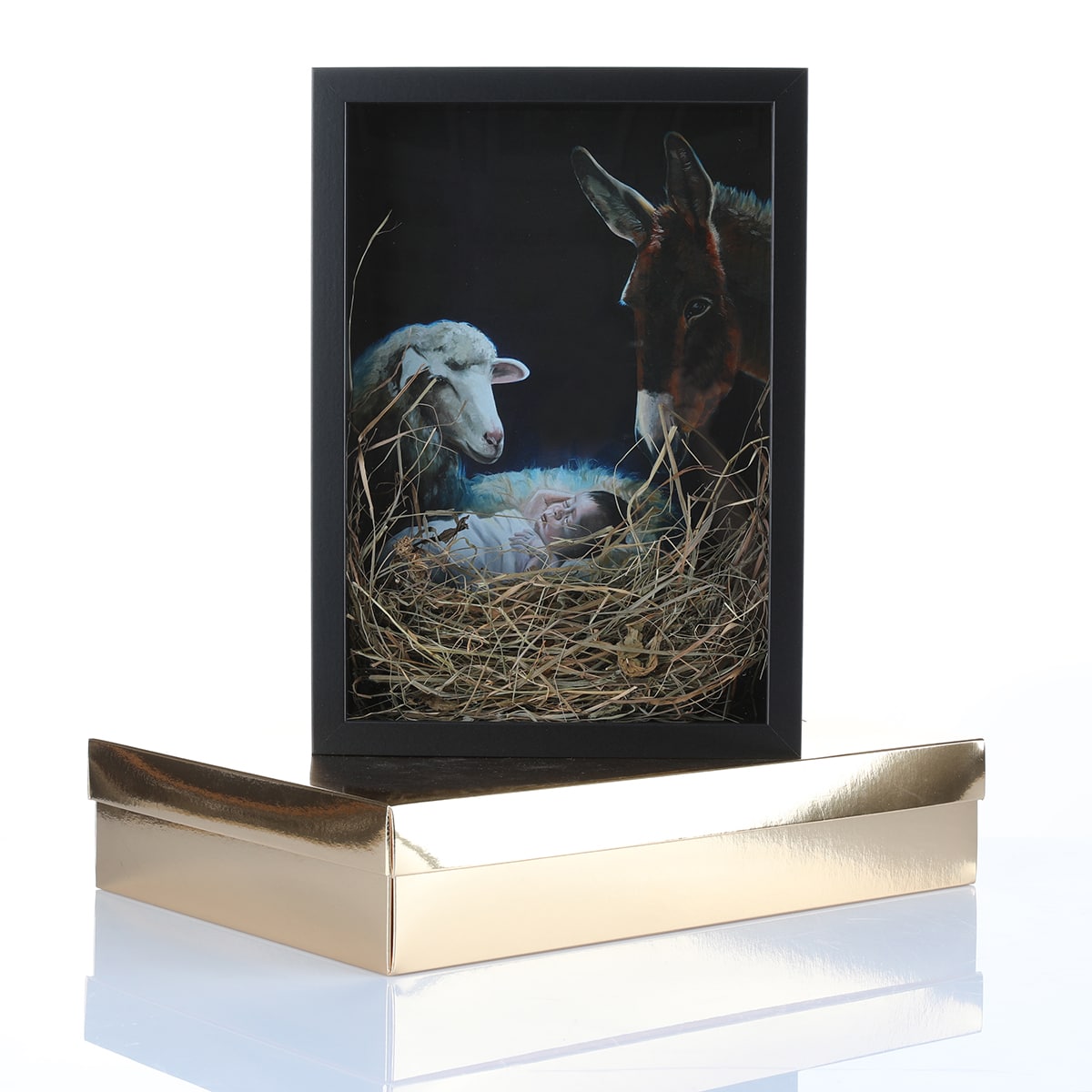 Szopka bożonarodzeniowa ,,Jezusek ze zwierzętami'' - obrazek 4