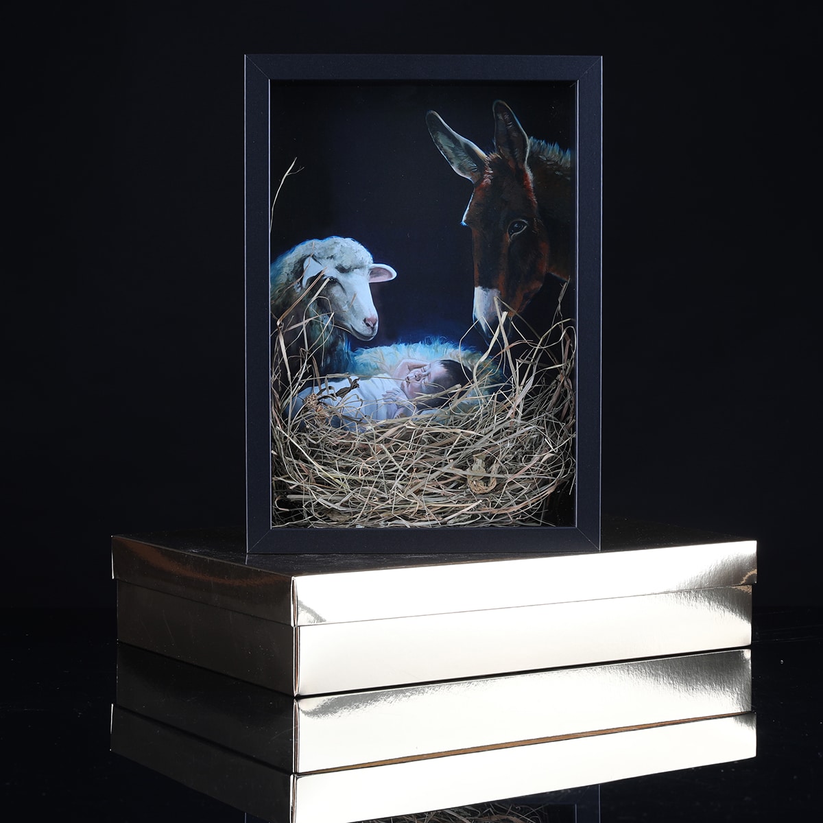 Szopka bożonarodzeniowa ,,Jezusek ze zwierzętami'' - obrazek 8