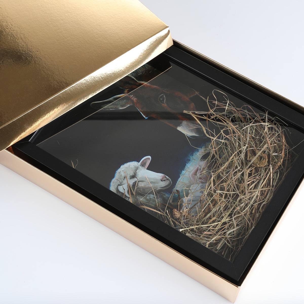 Szopka bożonarodzeniowa ,,Jezusek ze zwierzętami'' - obrazek 2