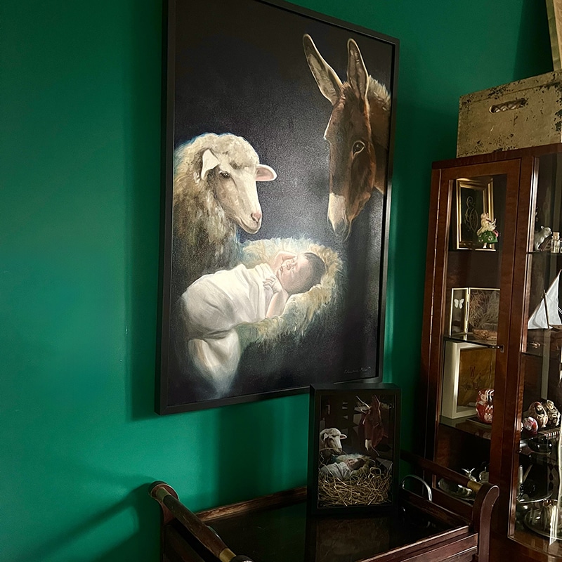 Szopka bożonarodzeniowa ,,Jezusek ze zwierzętami'' - obrazek 7